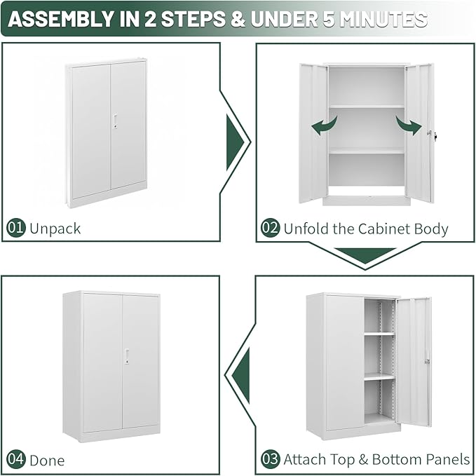 42" Folding Metal Storage Cabinet - Image 4