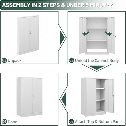 42" Folding Metal Storage Cabinet - Image 4
