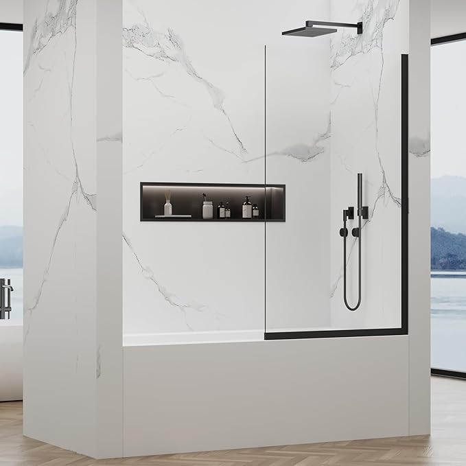 35" W x 60" H Bathtub Fixed Glass Panel, 3/8" Tempered Glass by YTSAHSTT