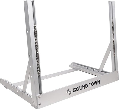 Sound Town 8U Aluminum 2-Post Desktop Open-Frame Rack, Angle Adjustable by SOUNDTOWN