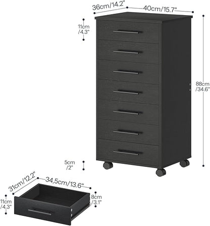 HOOBRO 7-Drawer File Cabinet, Wooden Office Cabinet - Image 3
