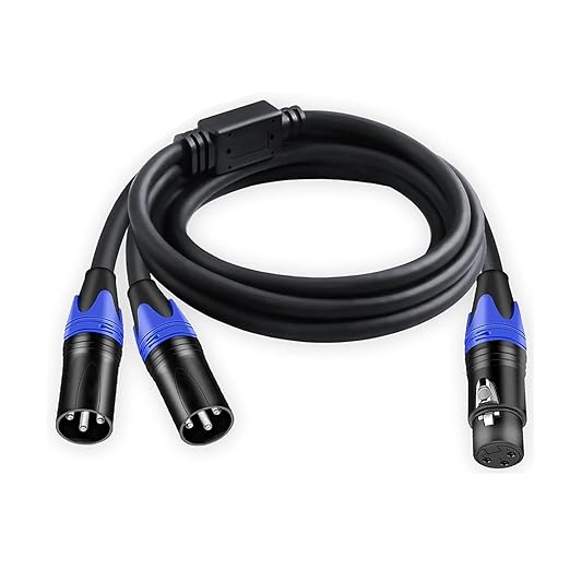 Seefeful XLR Splitter Cable, 1 Female to 2 Male Patch Y Cable Balanced by Seefeful