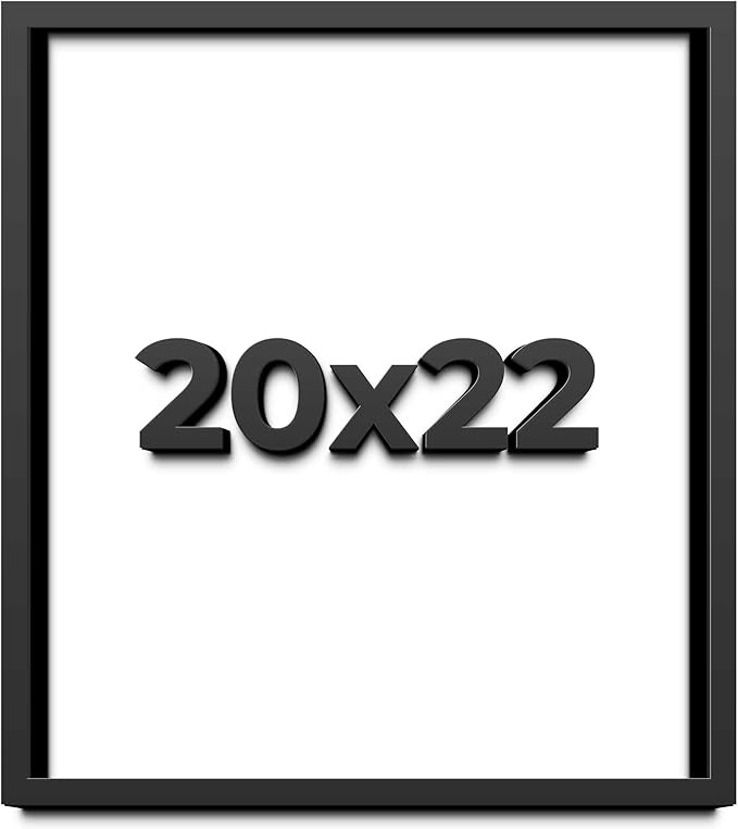 20x22 Shadow Box Frame Black | 1 Inch Deep Solid Wood Shadowbox Display Frame | by CustomPictureFrames