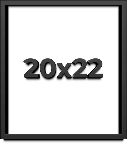20x22 Shadow Box Frame Black | 1 Inch Deep Solid Wood Shadowbox Display Frame | by CustomPictureFrames