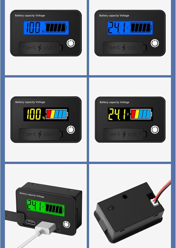 MOAIYU DC8-30V Electricity Meter Digital LCD Display Car Battery Charging - Image 9