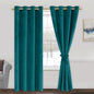 JIUZHEN Teal Velvet Curtains 72 inches Blackout Curtains by JIUZHEN