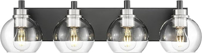METWET Bathroom Light Fixtures, 4-Light Black and Brushed Nickel Bathroom by Metwet