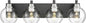 METWET Bathroom Light Fixtures, 4-Light Black and Brushed Nickel Bathroom by Metwet
