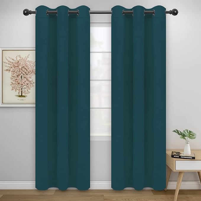 Easy-Going Blackout Curtains for Bedroom, Solid Thermal Insulated Grommet and by Easy-Going