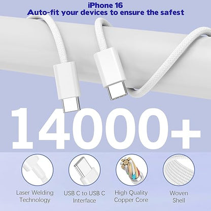 iPhone 17/16 Fast Charger Block, 2 Pack 60W USB Charging Block 5-Port Charge - Image 4