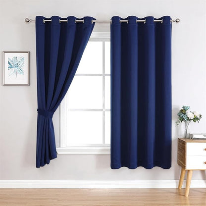 MIUCO 2 Panels Room Darkening Thermal Insulated Grommet Window Blackout Curtains - Image 2