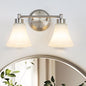 LOUSACE 2 Light Bathroom Vanity Light Brushed Nickel Bathroom Lighting Fixtures by LOUSACE