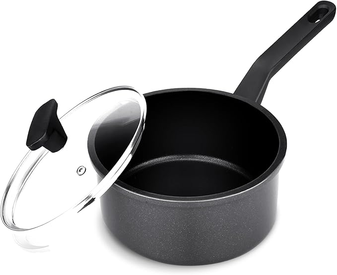 Nonstick Sauce Pan with Lid, 1.5QT small pot, PFOA Free, Kitchen Pots Induction by Cookingmorerejoicingmore