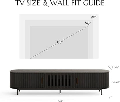 POVISON Fully-Assembled Mid Century Modern TV Stand - Image 4