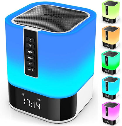 Hetyre Night Light Bluetooth Speaker, 5 in 1 Touch Control Bedside Lamp by Hetyre