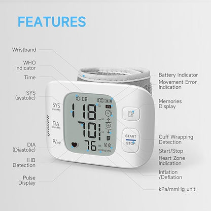 yuwell Wrist Blood Pressure Monitor | Clinical Accuracy, BP Machine - Image 7