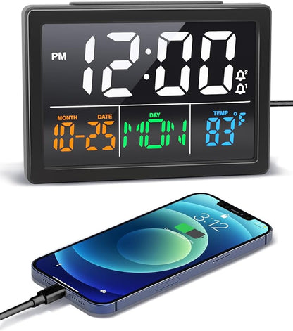 Digital Alarm Clock, with 5.5" Large LED Time Display, Adjustable Alarm Volume by JALL