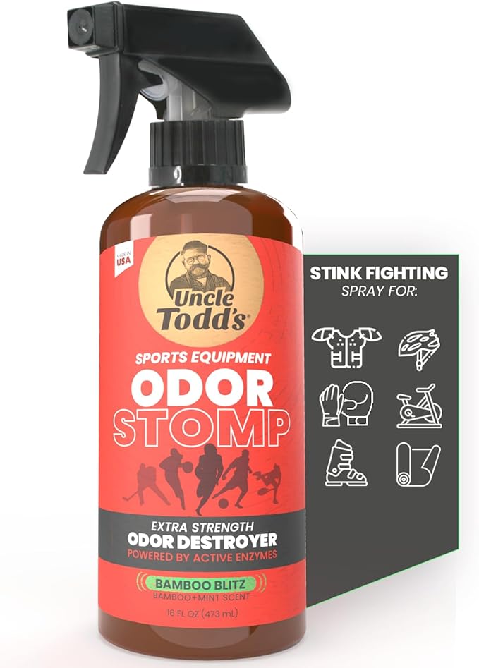 Uncle Todd’s Odor Stomp Sports Equipment Odor Eliminator Spray by UncleTodds