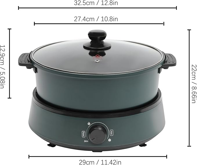 4L/4.2Qt Electric Hot Pot, 1350w 110v Portable Electric Pan Non Stick Removable - Image 2