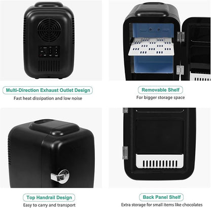 CROWNFUL Mini Fridge, 4 Liter/6 Can Portable Cooler and Warmer Personal Fridge - Image 7