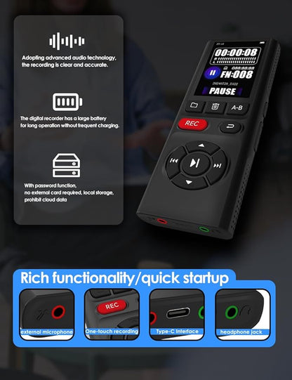 64GB Jaswill Digital Voice Recorder - Image 7