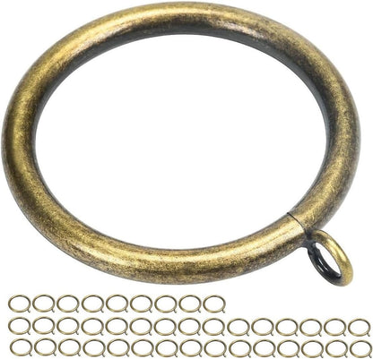 Thick Metal Curtain Rings,2.0-Inch Inner Diameter, 0.24-Inch Wire Diameter Fit up 1.7-inch Rods (Antique Brass-40Pcs)