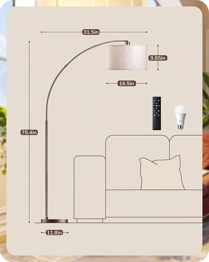 EDISHINE Dimmable Mid Century Modern Floor Lamp - Image 6