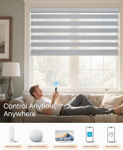 Smart Zebra Blinds for Windows, Alexa Motorized Blinds - Image 4