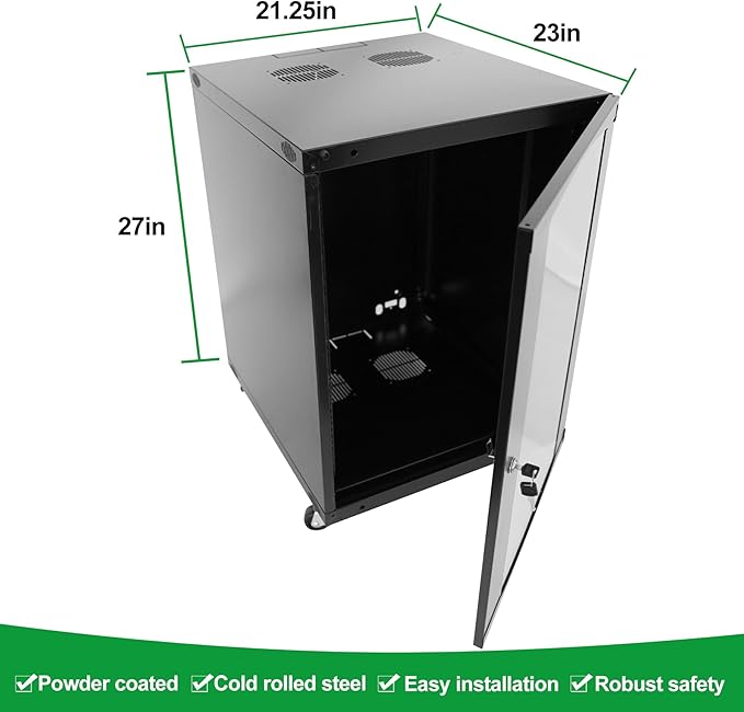 12U Server Cabinet Wall Mount Rack Enclosure - Image 2