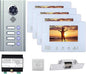4 Apartment Bus 2 Wire Video Door Phone Intercom Systems 7 Inch Kit by LUSTAR
