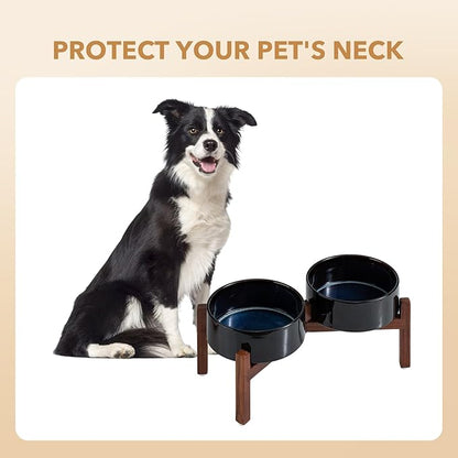 Ceramic 7.3inch Raised Double Dog Bowls Set - Image 6