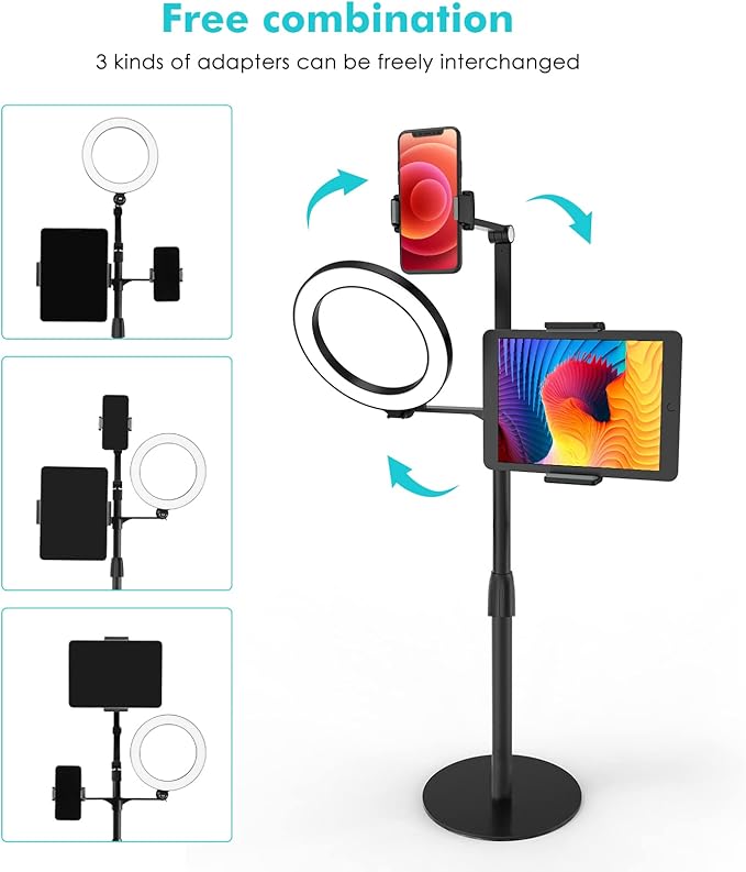 viozon 3-in-1 Selfie Desktop Live Stand, Height Adjustable/Overhead, Compatible - Image 7