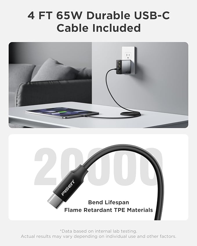 PISEN 65W USB C Charger - Image 7