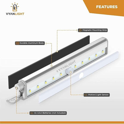 VYANLIGHT Under Cabinet Lighting – Motion Sensor Closet Lights, Battery - Image 6