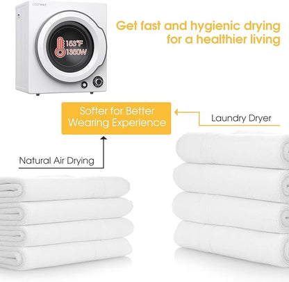COSTWAY Portable Clothes Dryer, 13.2 LBS Front Load Compact Laundry Dryer - Image 4