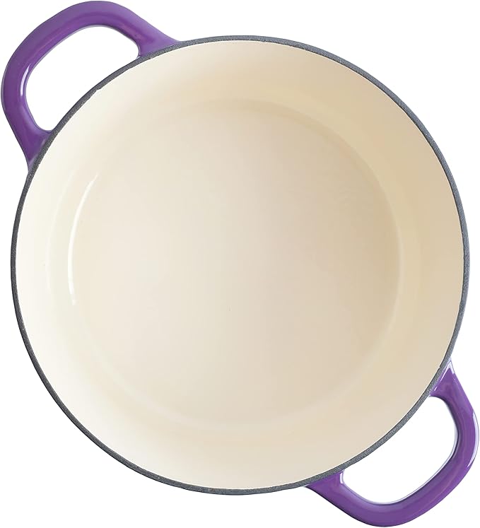 Crock-Pot Artisan 7-Quart Round Enameled Cast Iron Dutch Oven – Lavender Purple - Image 3