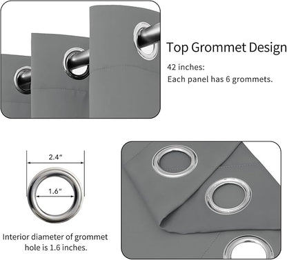 Easy-Going Blackout Curtains for Bedroom, Solid Thermal Insulated Grommet and - Image 4