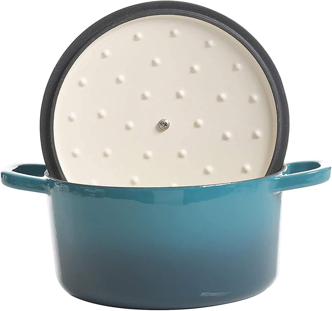Crock-Pot Artisan 3-Quart Round Enameled Cast Iron Dutch Oven – Gradient Teal - Image 4