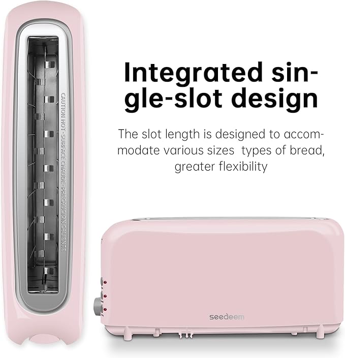 SEEDEEM 2 Slice Slim Toaster, Single 10" Long Slot Toaster Fits Bagels & - Image 3