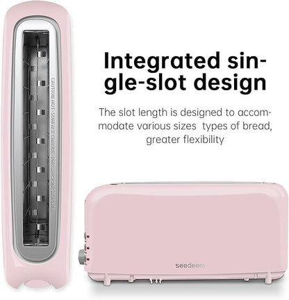 SEEDEEM 2 Slice Slim Toaster, Single 10" Long Slot Toaster Fits Bagels & - Image 3
