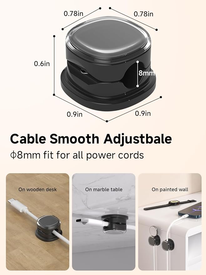 Magnetic Cable Clips, Adjustable Cord Holder Management, Adhesive Wire Keeper - Image 3