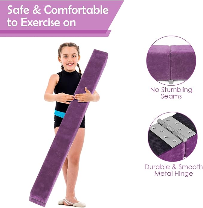 Giantex 7FT/8FT/9FT Balance Beam, Folding Gymnastics Beam w/Carry Handles - Image 3