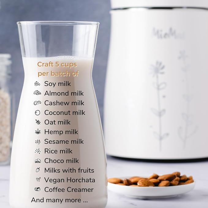 MioMat 8in1 Plant Based Milk Maker | Make 40oz of Natural Almond Milk, Soy Milk - Image 2