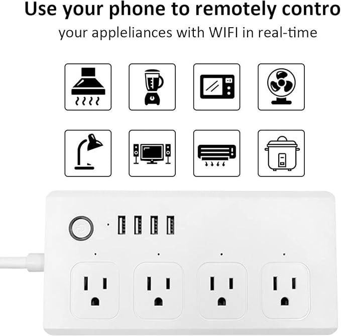 Smart Power Strip, UseeLink WiFi Surge Protector Compatible - Image 4