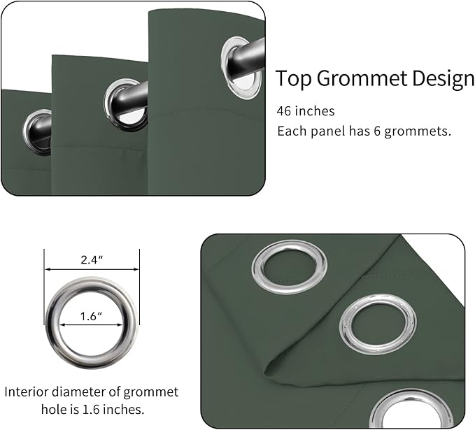Easy-Going Blackout Curtains for Bedroom, Solid Thermal Insulated Grommet and - Image 4