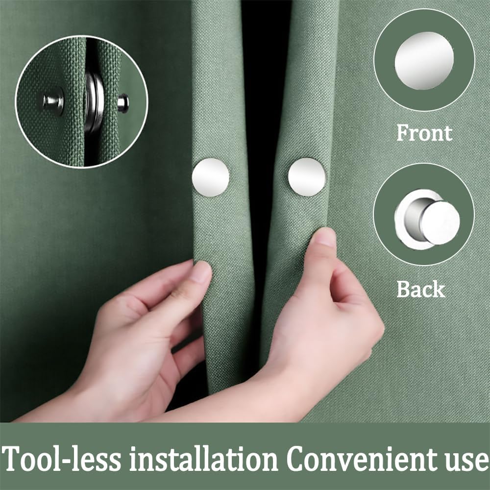 8 Pairs Magnetic Curtain Clips,Double Sided Magnetic Suction Curtain Magnets Closure Prevent Light Leaking Keep Curtain Closed for Home Bedroom Office Curtain Draperies(Sliver)