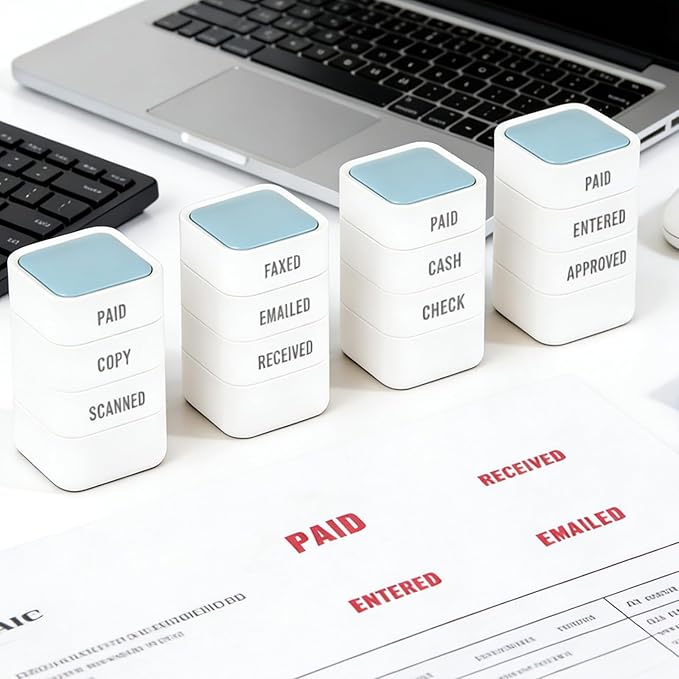 3-in-1 Office Paid/Entered/Approved Stamps - Image 5