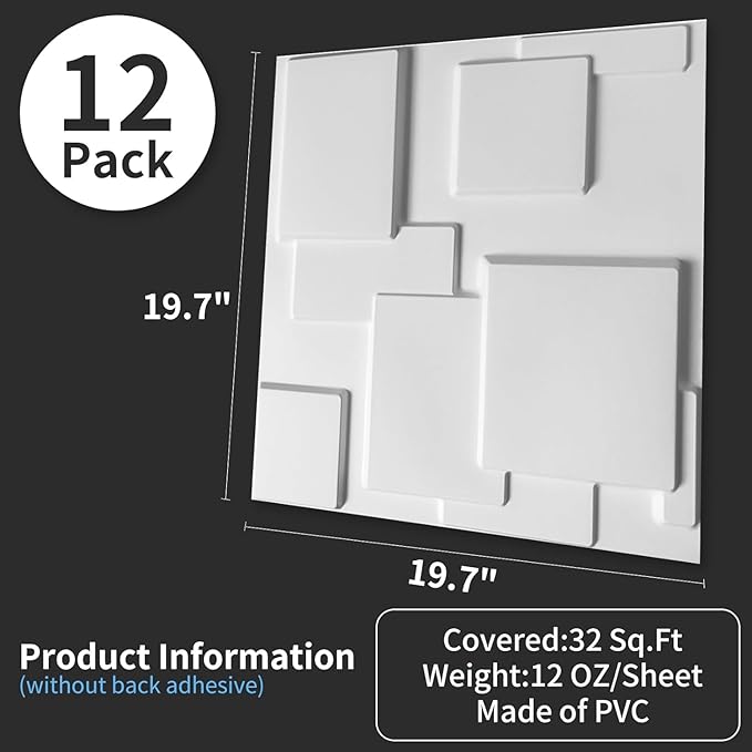 Art3d Decorative 3D Wall Panel, 32 Sq.FT PVC Interior Wall Decor - Image 3