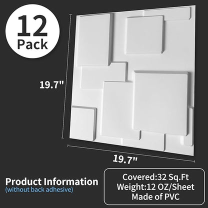 Art3d Decorative 3D Wall Panel, 32 Sq.FT PVC Interior Wall Decor - Image 3