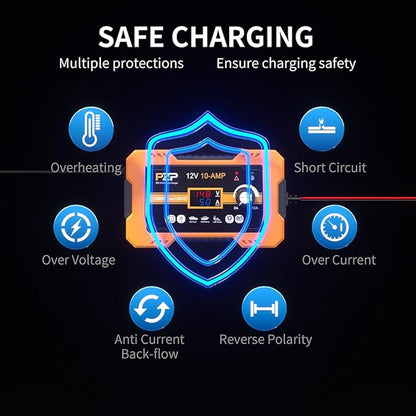 12V Automatic Car Battery Charger, 0-10A Arbitrarily Adjustable Smart Trickle - Image 6